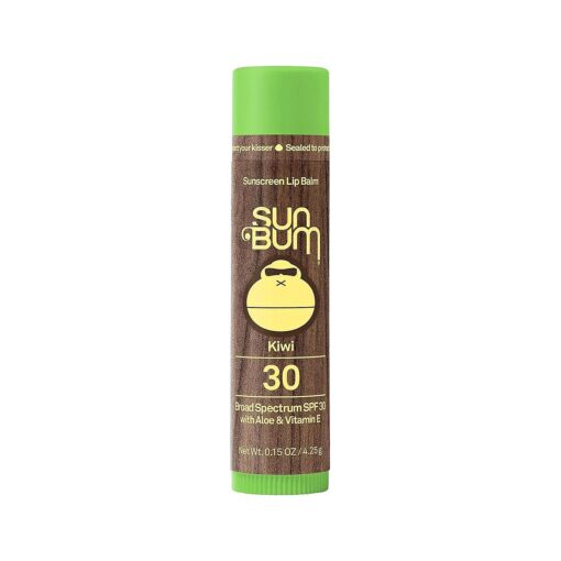 Sun Bum SPF 30 Sunscreen Lip Balm | Vegan and Hawaii 104 Reef Act Compliant ( Octinoxate & Oxybenzone Free ) Broad Spectrum Natural Lip Care with UVA/UVB Protection |Kiwi Flavor| .15 oz