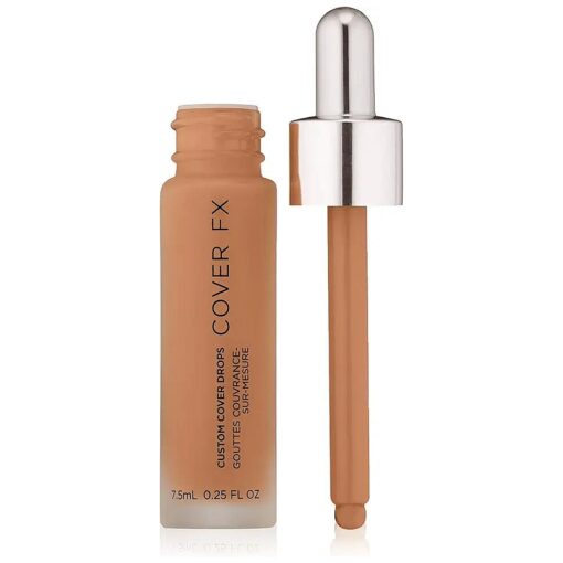 COVER FX Custom Cover Drops, Multi-Use Shade-Adjusting Liquid Foundation and Concealer Makeup, Vegan & Cruelty-Free Lightweight Skin Enhancer, 0.25 Fl Oz, N Deep 1