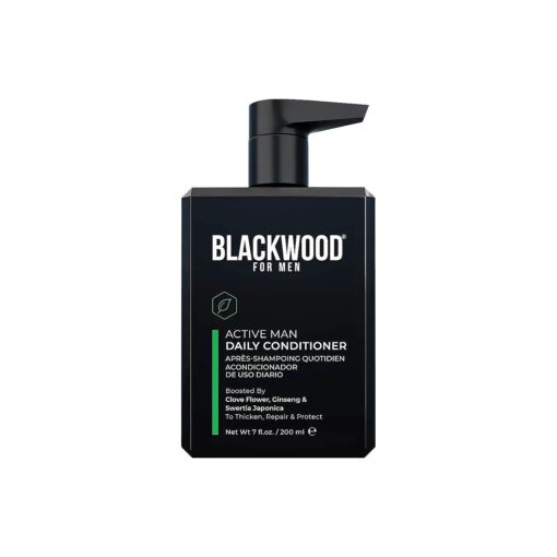 BLACKWOOD FOR MEN Active Man Daily Conditioner - Men 's Vegan & Natural Thickening Conditioner for Hair Loss & Dandruff - Deep Treatment for Shine - Sulfate Free, Paraben Free, & Cruelty Free ( 7 Oz )