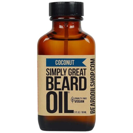 COCONUT Scented Beard Oil - Beard Conditioner 3 Oz Easy Applicator - Natural - Vegan and Cruelty Free Care for Beards - America 's Favorite - Gifts for Men with Beards