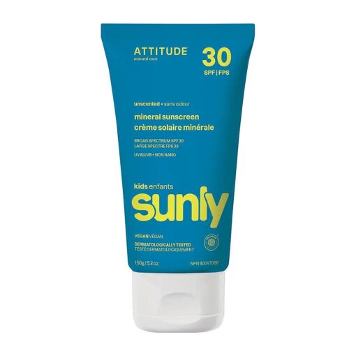 Mineral Sunscreen for Baby and Kids, EWG Verified, Broad Spectrum UVA/UVB, Dermatologically Tested, Plant and Mineral-Based Formula, Vegan, SPF 30, Unscented, 5.2 Oz