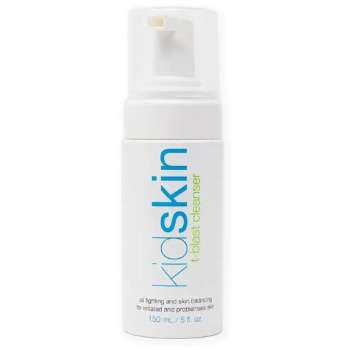 Kidskin T-Blast Facial Cleanser, Gentle Face Wash with Tea Tree Oil, Spot Skin Care for Kids and Teens, Non-Drying Natural Cleanser for Oily or Dry, Acne-Prone Skin, 150 ml 5.0 fl oz .