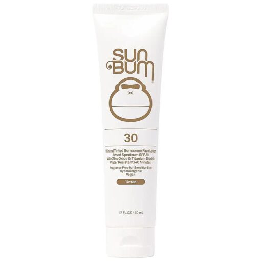 Mineral SPF 30 Tinted Sunscreen Face Lotion | Vegan and Hawaii 104 Reef Act Compliant ( Octinoxate & Oxybenzone Free ) Broad Spectrum Natural Sunscreen with UVA/UVB Protection | 1.7 oz