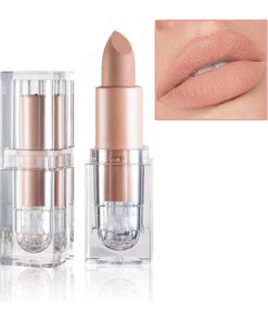 Matte Nude Lipstick Velvet Lip Gloss Non-Fading Non-Sticky Cup Nude Lipstick Matte Lip Stain Long Lasting Waterproof Lipstick for Women Girls Daily Lip Makeup - White Peach