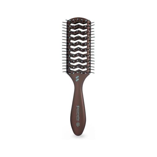 Spornette Ion Fusion Vent Brush, Tipped Nylon Bristles - For Blowouts, Blow Drying, Styling, Volumizing & Detangling Medium to Long Hair - All Hair Types For Men, Women and Children