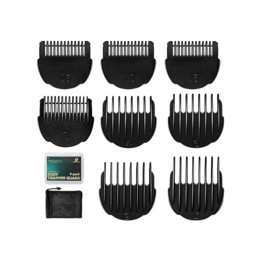 Body Trimmer Guards, Guides Fit for Manspot Groin Hair Trimmer for Men,8pcs Clipper guards Set Fit For Meridian Ball Timmer,0.02inch to 0.5Inch ( 0.5mm-12mm ) Black