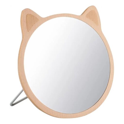 Cat Desktop Mirror Makeup Mirror for Tabletop Bathroom Shower Travel Hand Mirror