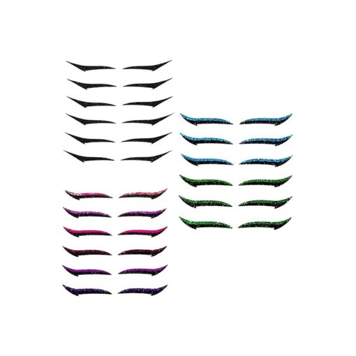 18 Pairs Reusable Eyeliner Stickers Eyeshadow Fashion Stickers Different Color Shiny Eyeliner Stickers Double Eyelid Sticker for Women Dress Up Instant Eyeliner Stickers