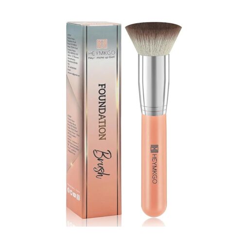 Foundation Brush, HEYMKGO Flat Top Kabuki Foundation Brush for Liquid Makeup, Professional Synthetic Makeup Brushes for Blending Liquid Powder or Cream Beauty Face Makeup Tools