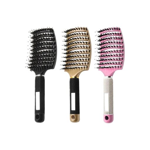 Curved Hair Brush and 3 Packs of 9.8 Inches Hair Brush, Kangsanli Professional Hairstreaq Detangling Brush for Women Men Best Brush for Tangled Hair for Wet Dry Curly Thick Straight Hair