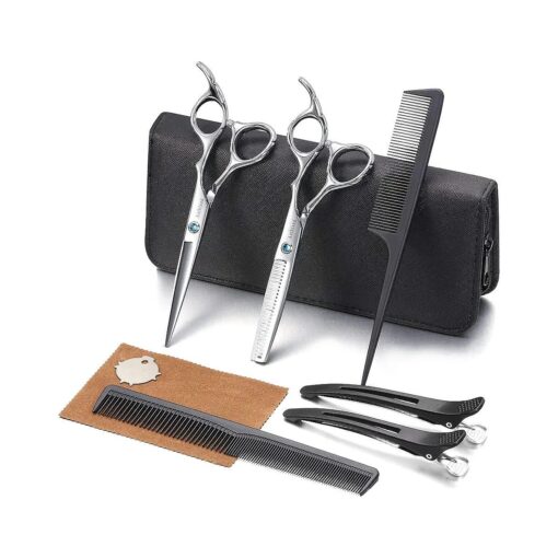 Hair Cutting Scissors Kit, Aethland Professional Barber Hairdressing Scissors Set ( Trimming Shaping Grooming Thinning Shears ) for Men Women Pets Home Salon Barber Haircut, 6.5" Japanese 9CR SS