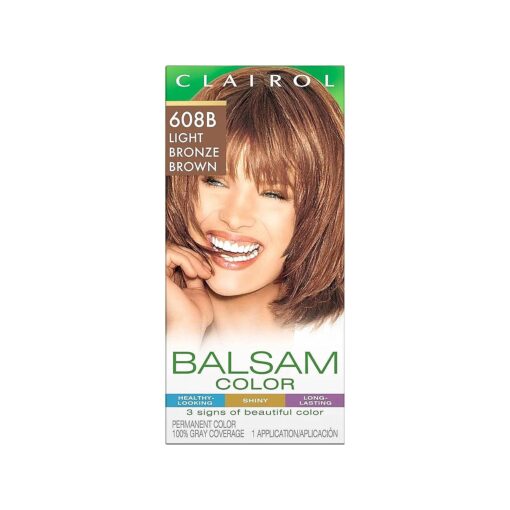 Balsam Permanent Hair Dye, 608B Light Bronze Brown Hair Color, Pack of 1