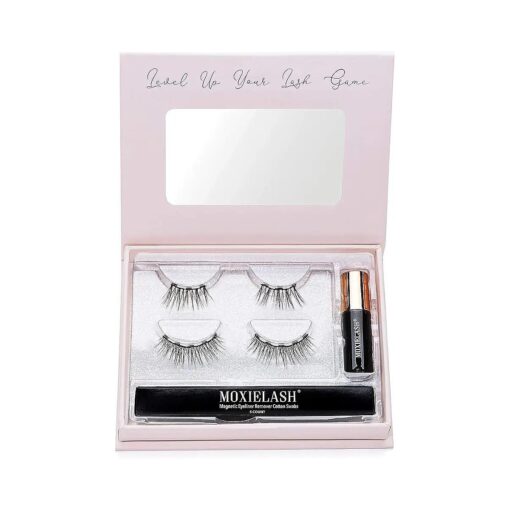 MoxieLash - Essentials Kit Vol 1 - Mini Liquid Magnetic Eyeliner, Two Sets of Premium Magnetic Lashes and Eyeliner Remover Swabs - Classy and Cheeky Lash Sets - Up to 60 Wears - No Glue & Mess Free