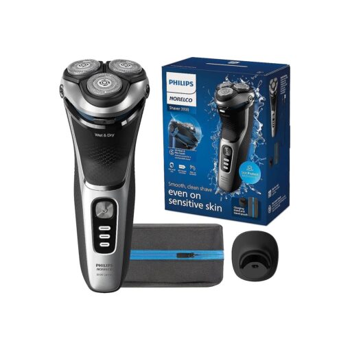 Philips Norelco Shaver 3900, Rechargeable Wet & Dry Shaver with Pop-up Trimmer, Charging Stand and Storage Pouch, S3341/92