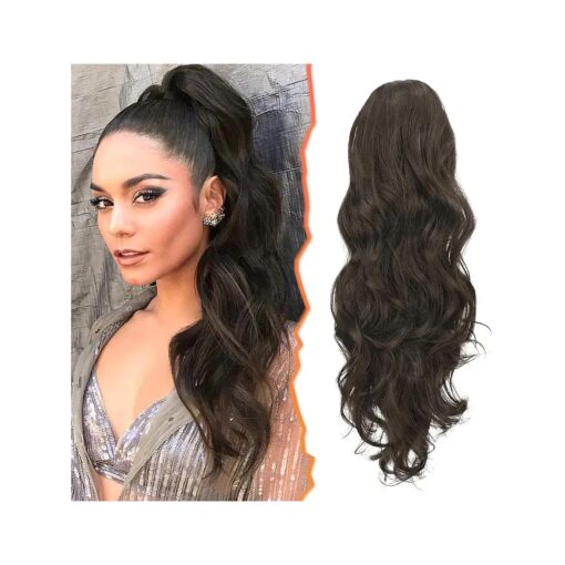 BARSDAR Brown Ponytail Extension - 20 In Claw Clip Ponytail Hair Extensions for Women - Synthetic Clip in Pony Tails Hairpieces Artificial Ponytail Girls Daily Party - Light Brown Mixed