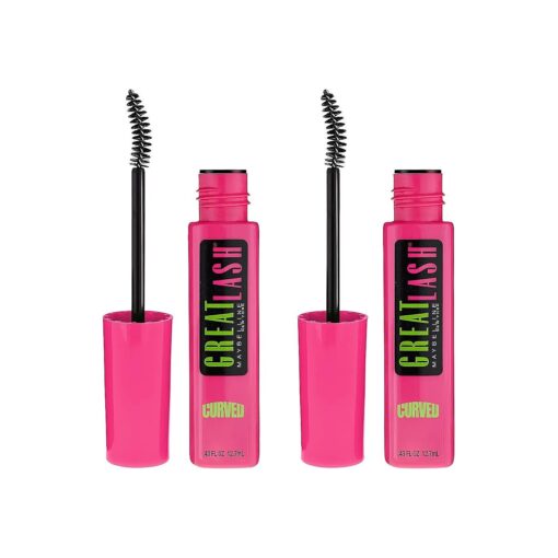 Maybelline Great Lash Curved Brush Washable Mascara, Volumizing, Lengthening and Curling Mascara, Very Black, 1 Count