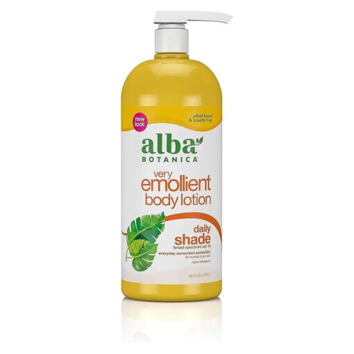 Alba Botanica Very Emollient Body Lotion, Daily Shade SPF 15, 32 Oz