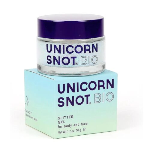 Unicorn Snot BIO Glitter for Face & Body - Cosmetic-Grade Holographic Glitter Gel - Plant-Based Glitter Makeup for Festivals, Raves, Pride Accessories - Safe for Face, Easy Application ( Galaxy )