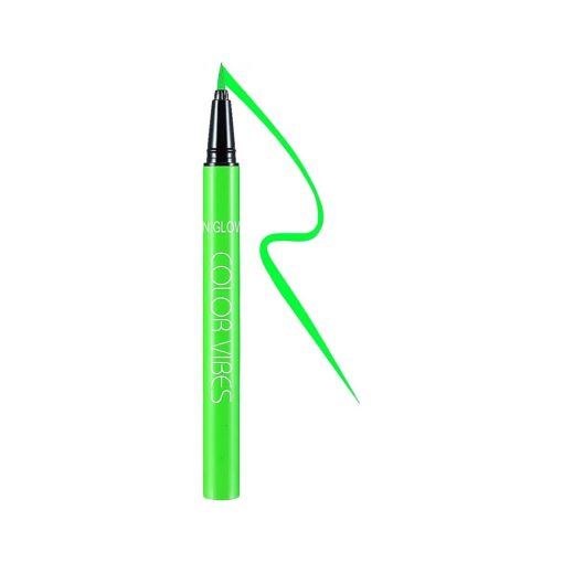 Neon Liquid Eyeliner Pen, Waterproof Smudge-proof Pigmented Eye Liner, Glow Brightly Under UV Lights, Colorful Eye Makeup For Rave Party Music Festival, Neon Green