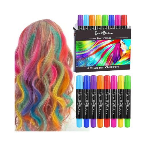 Jim & Gloria Dustless Hair Chalk Gifts for Girls Makeup Kit, Gift for Teen Girl Trendy Stuff, Kids, Teenage Tweens Teenager Temporary and Washable Color Dye Markers Age 7 8 9 10 11 12 13 14 Year Old Toy