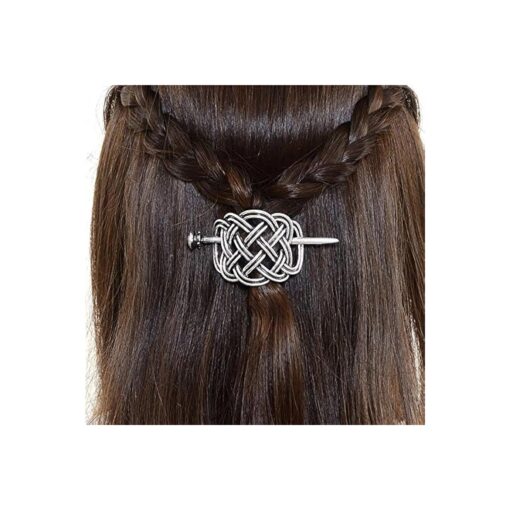 Viking Celtic Hair Clips Hairpins- Hair Accessories Celtic Knot Hair Pins Antique Silver Hair Sticks Irish Hair Decor Accessories for Long Hair Jewelry Braids Hair Slide Clip