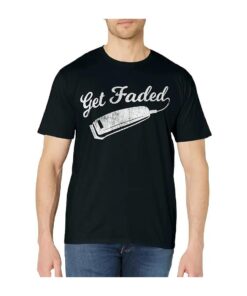 Vintage Distressed Barber T-Shirt - Get Faded Script Tail Te