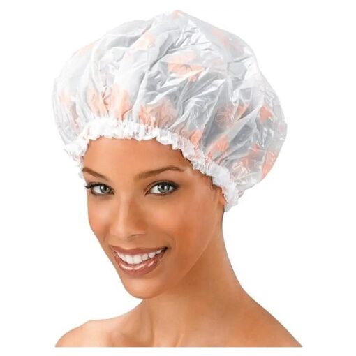 Shower Cap - Floral Pattern, Vinyl material, elastic band, extra large, large, wo n't fall off your head