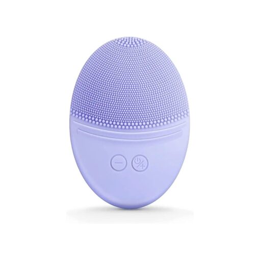 EZBASICS Facial Cleansing Brush Made with Ultra Hygienic Soft Silicone, Waterproof Sonic Vibrating Face Brush for Deep Cleansing, Gentle Exfoliating and Massaging, Inductive Charging ( Violet )