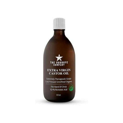 100 % Natural Virgin Castor Oil, USDA Certified Organic - For Skin, Hair Growth and Eyelashes ( 250 mL )