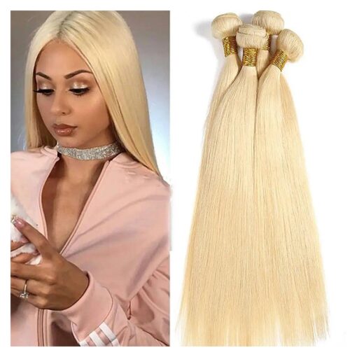 Hair 613 Blonde Hair Bundles Silky Straight 100 % Human Hair Brazilian Virgin Remy Hair Weaves 1 Bundle Hair Weft ( 30inches, 100grams )