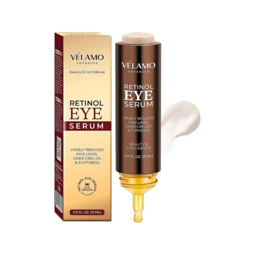 Retinol Eye Serum Anti Aging : Under Eye Cream Visibly Reduces Wrinkles Fine Lines in 4-8 Weeks - Tightening Firming with Caffeine Hyaluronic Acid Peptides 15mL