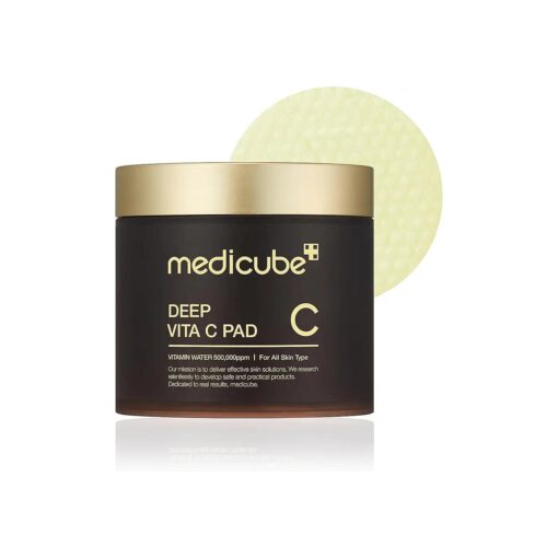 Medicube Deep Vita C Facial Pads I Wiping care for Dark Spots & Pigmentation concerned areas | Infused with 7-day dark spot ampoule | 500,000PPM of vitamin water & 3 types of vitamin | ( 70 sheets )