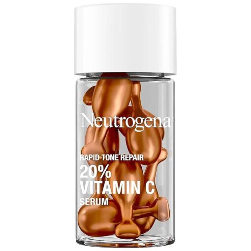 Neutrogena Rapid Tone Repair 20 % Vitamin C Face Serum Capsules, Daily Facial Serum with Vitamin C to Help Brighten Skin Tone & Reduce Look of Dark Spots, 7 ct