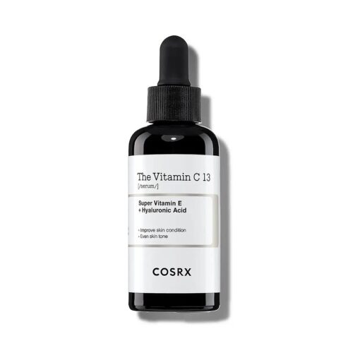 COSRX Pure Vitamin C 13 % Serum with Vitamin E & Hyaluronic Acid, Brightening & Hydrating Facial Serum for Dark Spots, Fine Lines, Uneven Skin tone, 0.67fl.oz/20ml, Animal Testing-Free, Korean Skincare