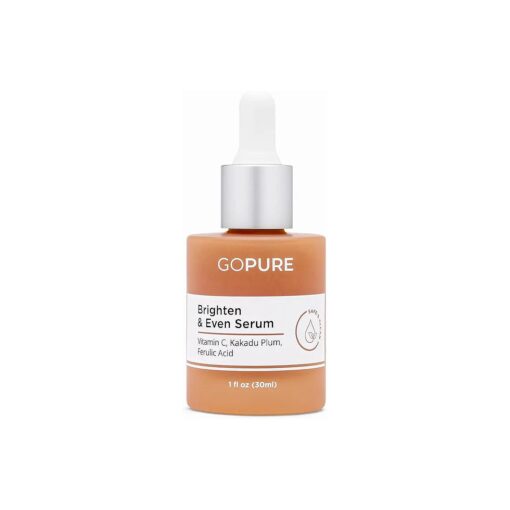 goPure Actives Vitamin C Serum - Brightening Serum with Vitamin C and Ferulic Acid, Face Moisturizing and Anti-Aging Benefits, Improves Skin Discoloration and Visibly Reduces Dark Spots - 1 fl oz