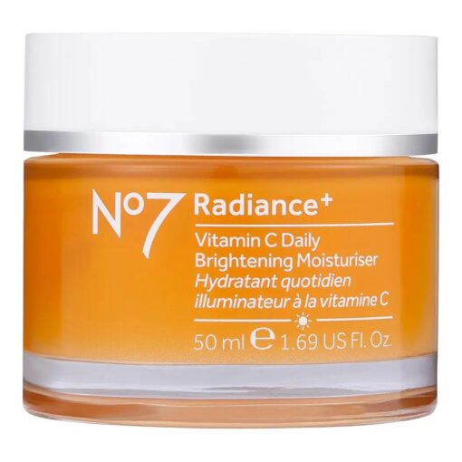 No7 Radiance+ Brightening Vitamin C Moisturizer Face Cream, Skin Nourishing Face Moisturizer, Fast-Absorbing & Lightweight Formula, Suitable for Dry Skin, 1.69 fl oz