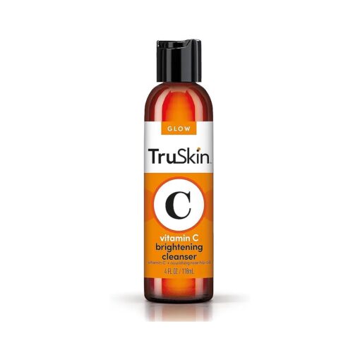 TruSkin Vitamin C Cleanser for Face - Brightening Face Wash with Vitamins C & E, Rosehip Oil, Aloe Vera and MSM - Deep Clean and Refresh for Radiant, Healthy-Looking Skin, 4 fl oz