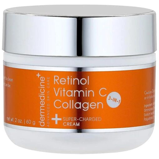 Vitamin C + Retinol + Collagen | Super Charged Anti-Aging Cream for Face | Pharmaceutical Grade Quality | Helps Smooth & Plump Fine Lines & Wrinkles & Brightens for Younger Skin ( 2 oz )