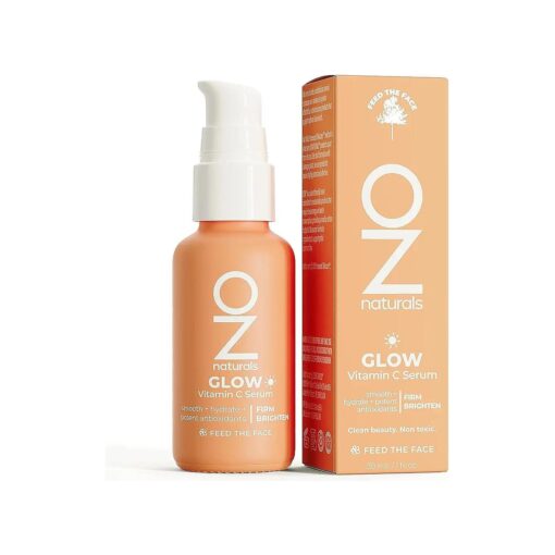 OZNATURALS GLOW SERUM : Vitamin C Serum/Anti Aging Serum With Hyaluronic Acid, Pure Vitamin E Oil and Rosehip Oil - All Natural Antioxidant Facial Serum For A Brighter, More Even Skin Tone | 1oz