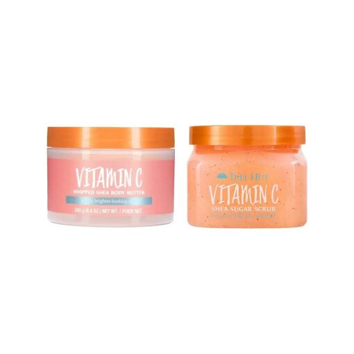 Tree Hut Vitamin C Shea Sugar Scrub And Body Lotion Set ! Formulated With Certified Shea Butter, Vitamin C and Alpha Hydroxy Acid ! That Leaves Skin Feeling Soft & Smooth ! ( Vitamin C Set ) ,2 Piece Set