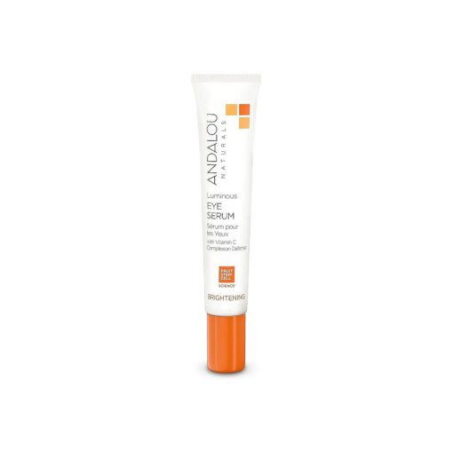 Andalou Naturals Luminous Eye Serum, Brightening Eye Cream for Dark Circles and Puffiness, Vitamin C, Caffeine & Goji Glycopeptides for a Lighter, Tighter, Brighter Appearance, 0.6 Ounce