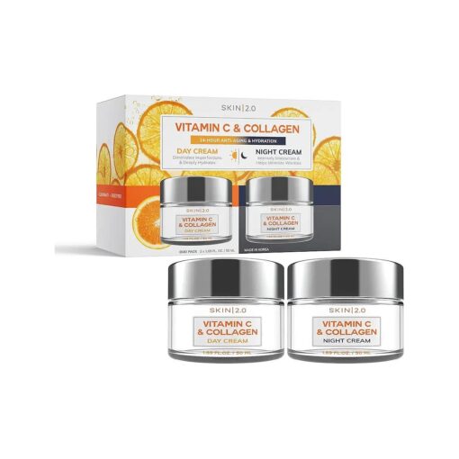 Vitamin C & Collagen Day/Night Moisturizer Anti-Aging Cream - Duo Set Value Pack