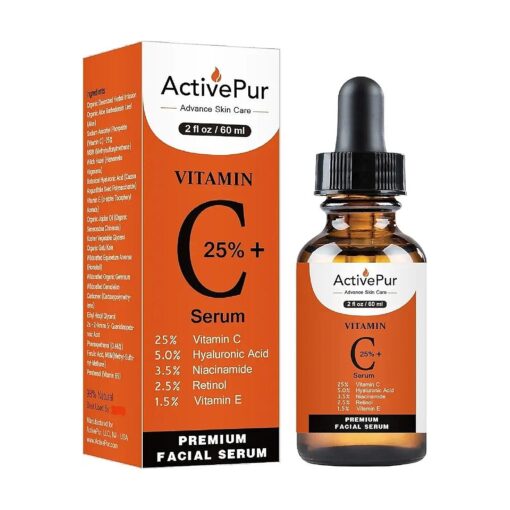 25 % Best Vitamin C Serum for Face ( 2 Oz/60 ml ) Vitamin E+B5 Hyaluronic Acid Serum Face Retinol Ferulic Acid Niacinamide Collagen Anti Aging Age Spots Eye circles Vitamin C face Serum