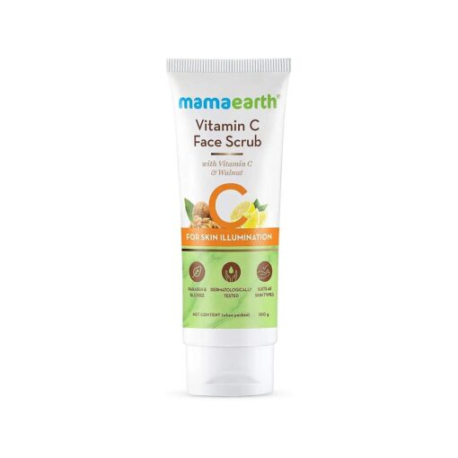 Mamaearth Vitamin C Face Scrub for Glowing Skin, With Vitamin C and Walnut For Skin Illumination - 100 g