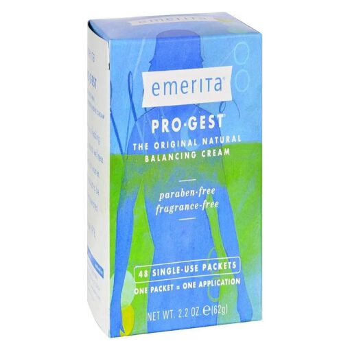 Emerita Pro-Gest Body Cream - 48 Single Use Packets for Dry Skin, Vitamin E Enriched, Paraben Free, 2.2 oz