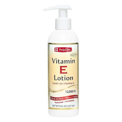 Vitamin E Lotion for Dry Skin with 12,000 IU - Moisturizing Body Lotion for All Skin Types - Made in USA, 8 FL OZ .