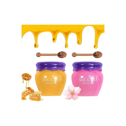 Sakura & Honey Lip Mask with Stick, Day & Night Repair Deep Moisture and Fade Lip Lines, Rich in Vitamin E & Cherry Blossom Extract Beeswax Essence Natural Lip Enhancer Care Sleeping Lip Mask