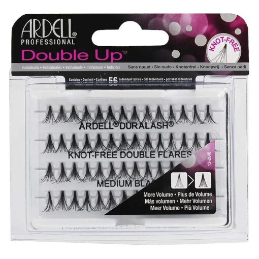 Ardell Double Individuals Knot Free Double Flares Black Med ( 3 Pack )