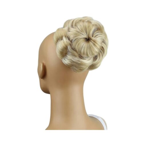 CAISHA Voluminous Bun Hairpiece Hair Bun Scrunchie Hepburn Bun Extension Wavy Blonde Mix D201