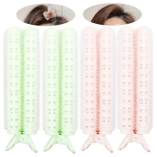 4 Pieces Volumizing Hair Root Clips, Hair Clip Curler Rollers Natural Clamps Rollers Self Grip Volume Hair Root DIY Wave Fluffy Curler Hair Styling Tool, Easy to Carry for Women Girls